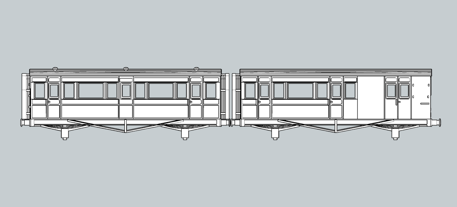 (image for) (N) ex-LCDR Railmotor Coach Bundle - Set 484